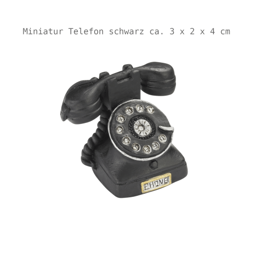 Miniatur Telefon schwarz 3×2×4 cm
