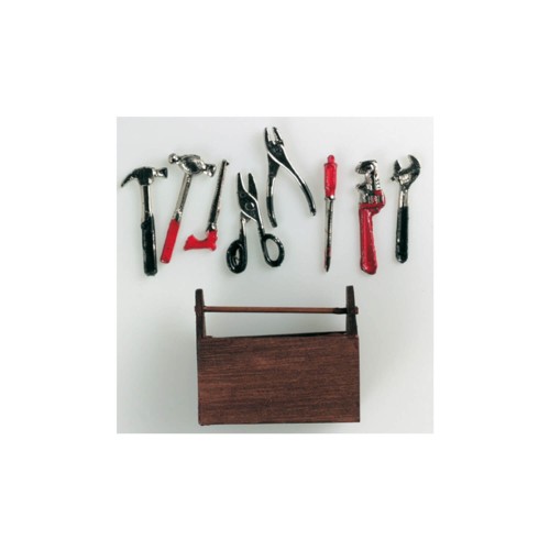 Miniatur Werkzeugkasten mit Werkzeug 9-teilig