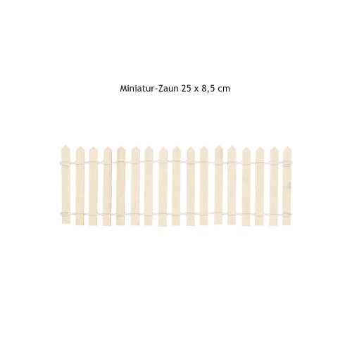 Minizaun 25 x 8,5 cm Holzzaun mini