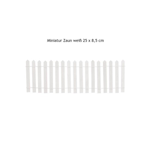 Miniatur Zaun 25 x 8,5 cm weiß