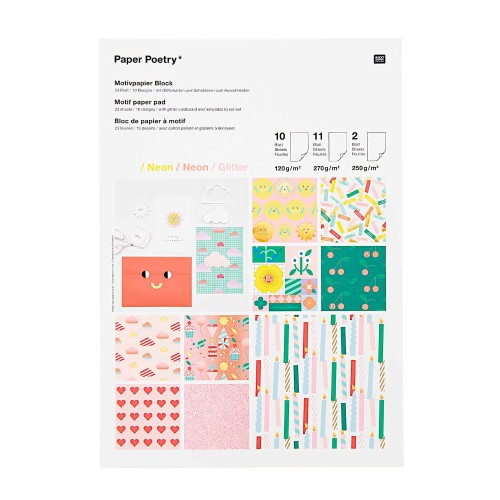 Paper Poetry Motivpapierblock Happy Birthday
