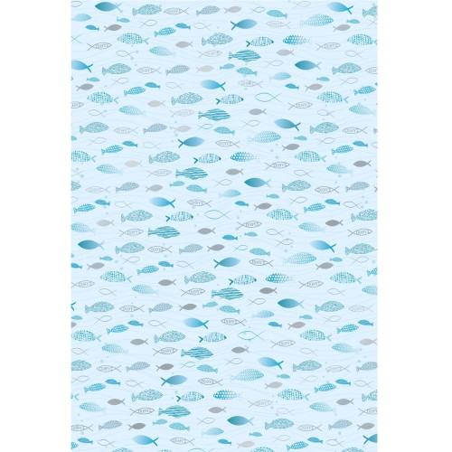 Motivkarton Fische hellblau A4