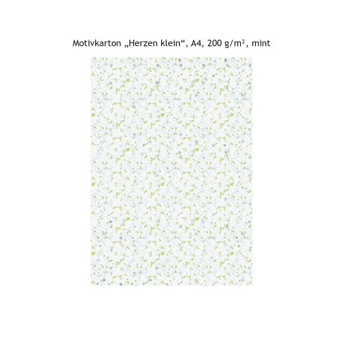 Motivkarton „Herzen klein“ 200 g/qm A4 mint