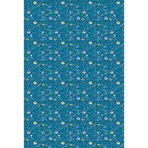 Bastelpapier blau mit christlichen Motiven A4