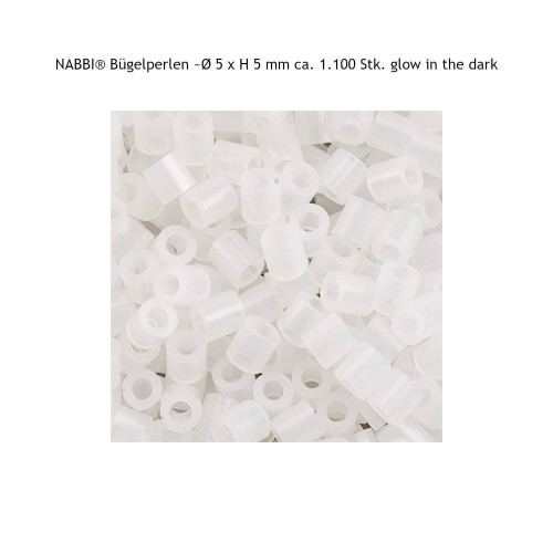 NABBI® Bügelperlen glow in the dark 5x5mm ca. 1100 Stück