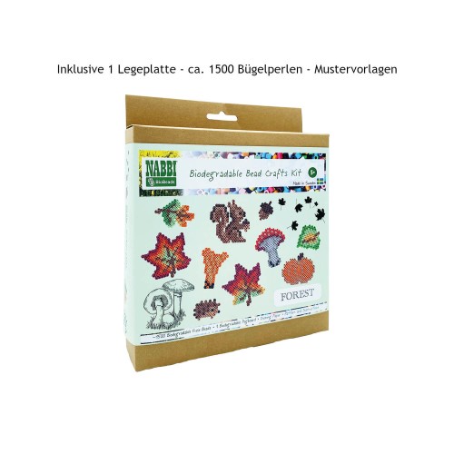 NABBI® BioBeads Forest Kit 1500 Bügelperlen + Legeplatte