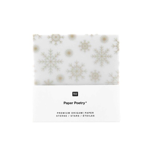 Paper Poetry Origami Transparentpapier Schneeflocken gold