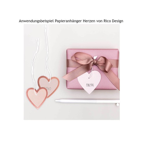 Anwendungsbeispiel Papieranhänger Herz von Rico Design