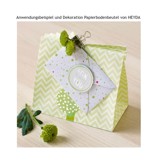 Anwendungsbeispiel Bodenbeutel grün-weiß von HEYDA