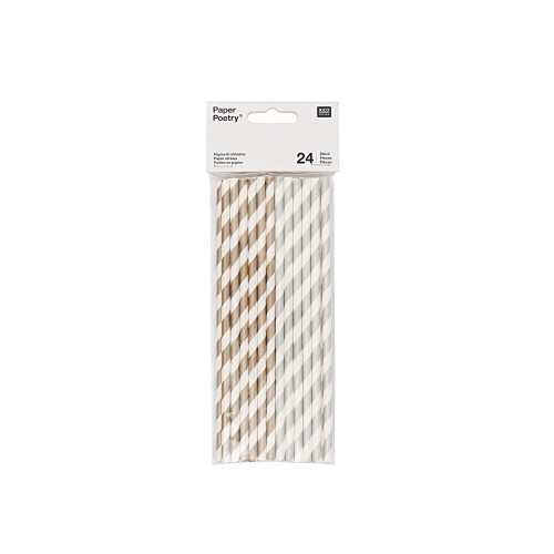 Paper Poetry Papierstrohhalme gold-silber Mix