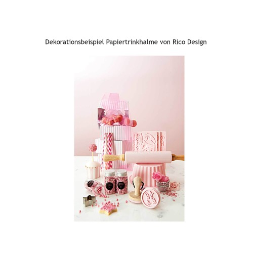 Dekorationsbeispiel Trinkhalme von Rico Design