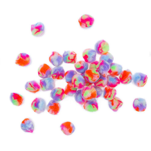 Pompons regenbogenfarben pastell