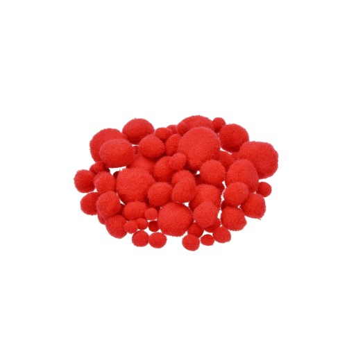 Pompons zum Dekorieren rot Größen gemischt von efco