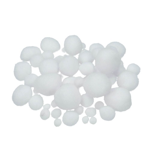 Pompons für Dekorationen weiß 75 Stück