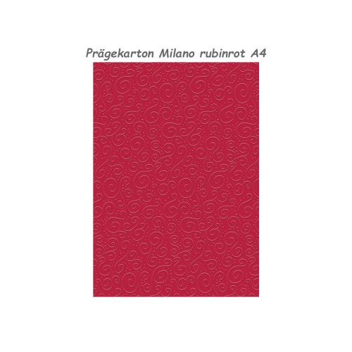 Prägekarton Milano Farbe rubinrot A4 220 g/qm