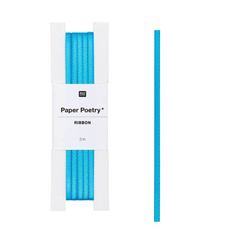 Blaues Satinband 3mm schmal
