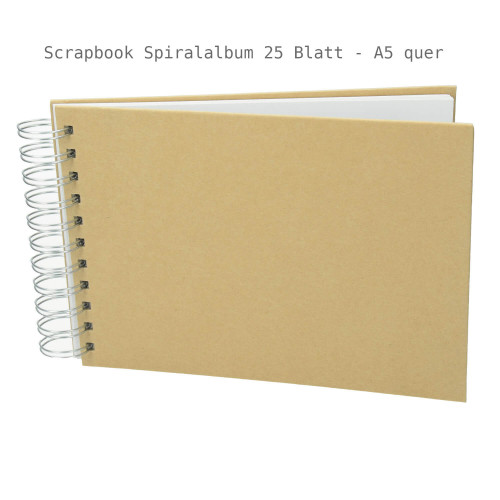Scrapbook Spiralalbum 25 Blatt A5 quer