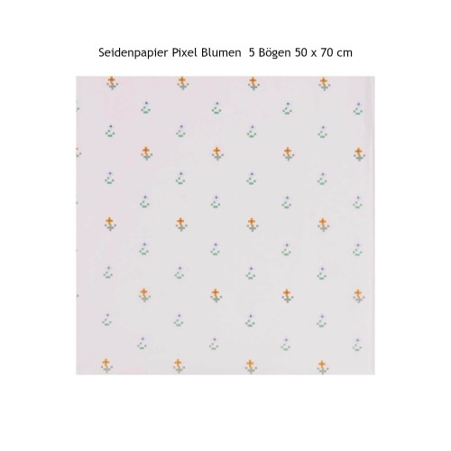 Seidenpapier Pixel Blumen 50 x 70 cm