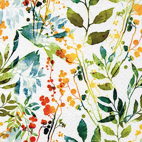 Serviette Boho Leaves & Herbs multi
