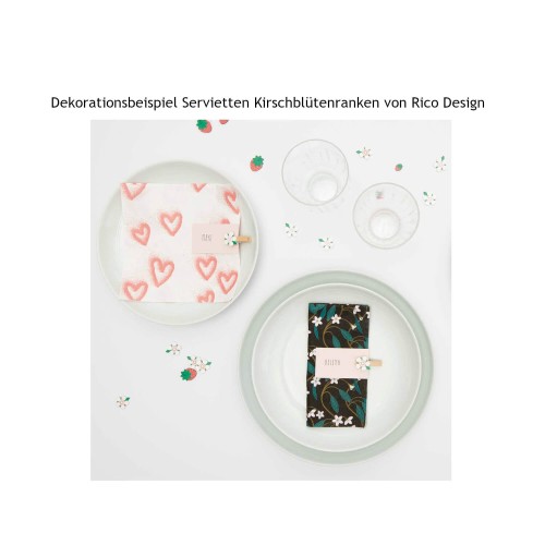 Dekobeispiel Servietten Kirschblütenranken von Rico Design