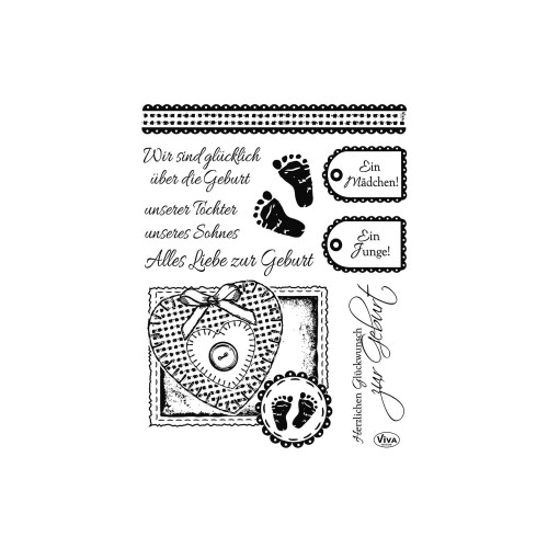 Silikonstempel Geburt 11-teilig von Viva Decor