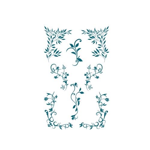 Paper Poetry Stempel transparent florale Schnörkel