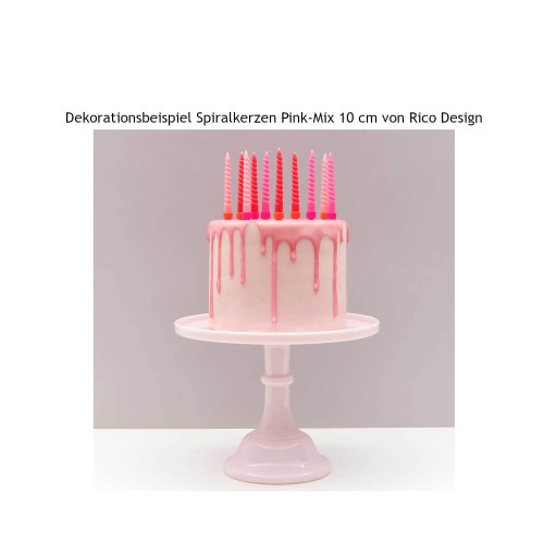 Dekorationsbeispiel Spiralkerzen pinkmix von Rico Design