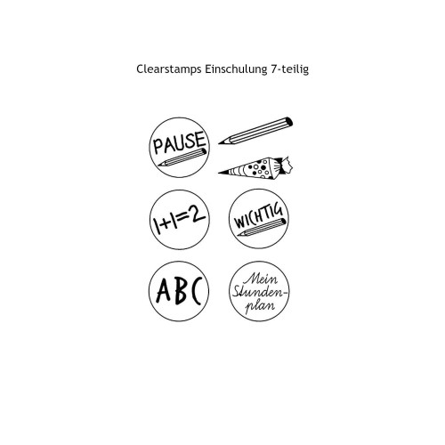 Stempel Clear Einschulung 7-teilig