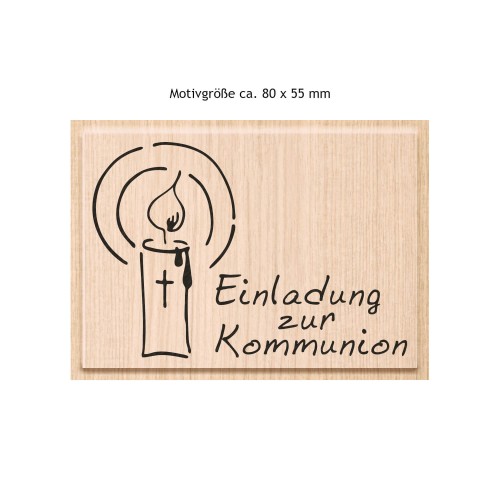 Stempel Einladung zur Kommunion Motivgröße 80 x 55 mm