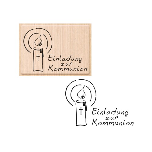 Stempel Einladung zur Kommunion mit Extra Motivabbildung von HEYDA