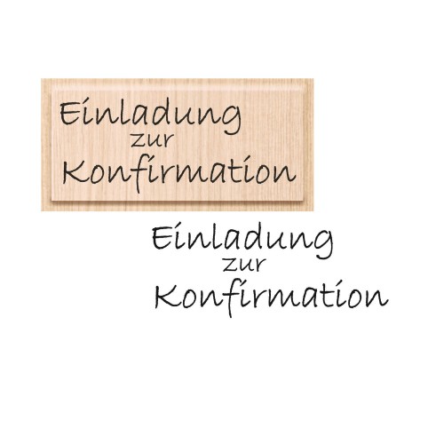 Holzstempel mit Motivabbildung Einladung Konfirmation