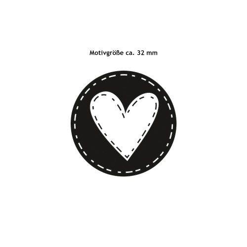 Motivabbildung Stempel Herz Stitches 32 mm