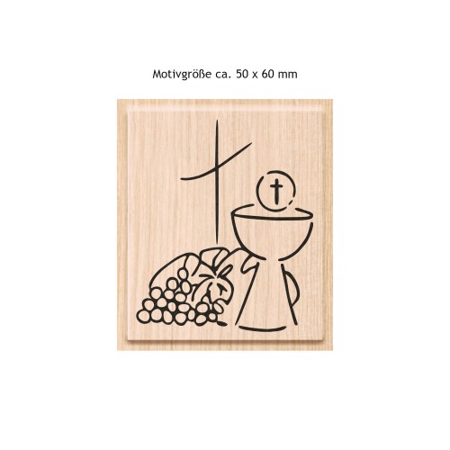 Stempel "Kelch, Brot, Wein" Motivgröße 50 x 60 mm