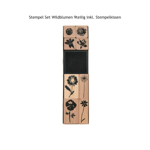 Stempel Set Wildblumen 9teilig inklusive Stempelkissen