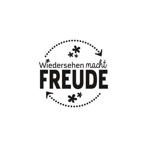 Vergrößerung Motiv von Stempel Wiedersehen macht Freude Ø 32 mm