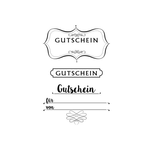 Stempel Clear Gutschein 3-teilig