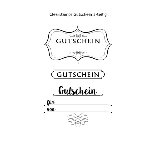 Clearstamps Gutscheine 3-teilig transparent
