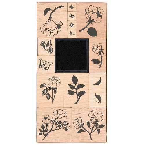 Stempelset "La Vie en Rose" – Roses, 16-teilig