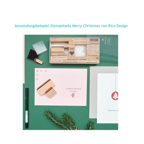 Anwendungsbeispiel Stempelsets Merry Christmas von Rico Design
