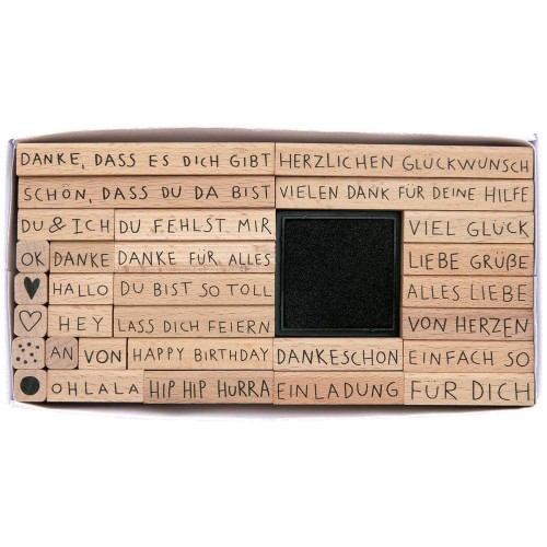 Paper Poetry Stempelset Texte 31-teilig von Rico Design