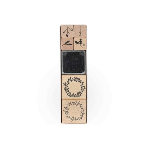 Holzstempel XMAS mit Zweigen Rico Design