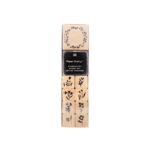 Holzstempel Blumen Stempelset PaperPoetry Blumenkranz