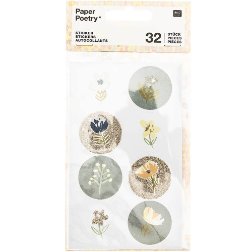 Paper Poetry Sticker Crafted Nature Blautöne