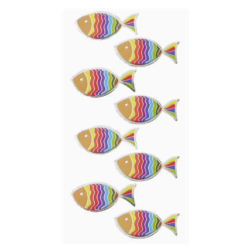 Sticker Fische Regenbogenfarben 8 Stück