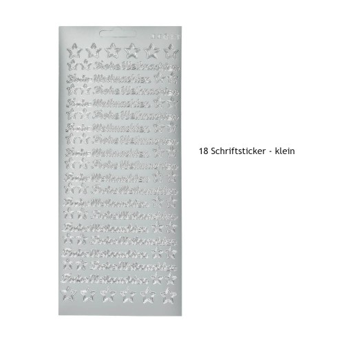 Schriftsticker silber Frohe Weihnachten