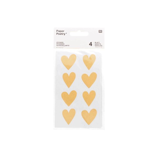Paper Poetry Sticker Herzen Kraftpapier