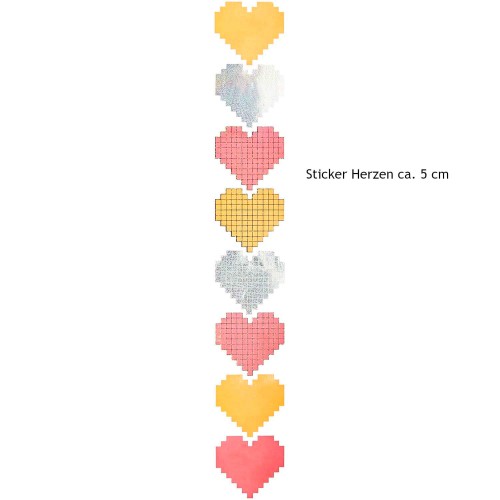Paper Poetry Sticker Herzen Pixel 5 cm