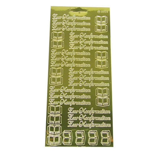 Konturensticker Zur Konfirmation gold-glänzend HobbyFun