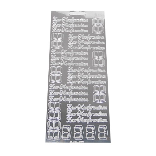 Sticker Zur Konfirmation inkl. Bibel silberfarben glänzend