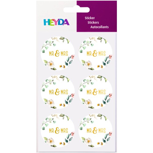 Sticker Mr & Mrs rund von HEYDA